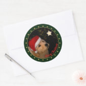 Golden Retriever Puppy met Santa Hat Sticker (Envelop)