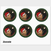 Golden Retriever Puppy met Santa Hat Sticker (Vel)