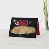 Golden Retriever puppy met valentijn hart Feestdagen Kaart (Voorkant)