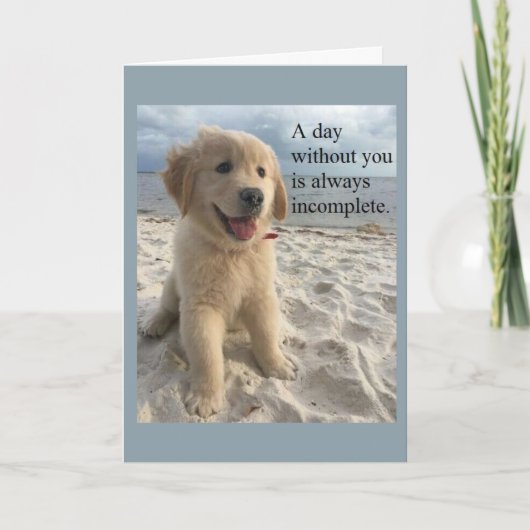 Golden Retriever Puppy Miss You Card Kaart (Voorkant)