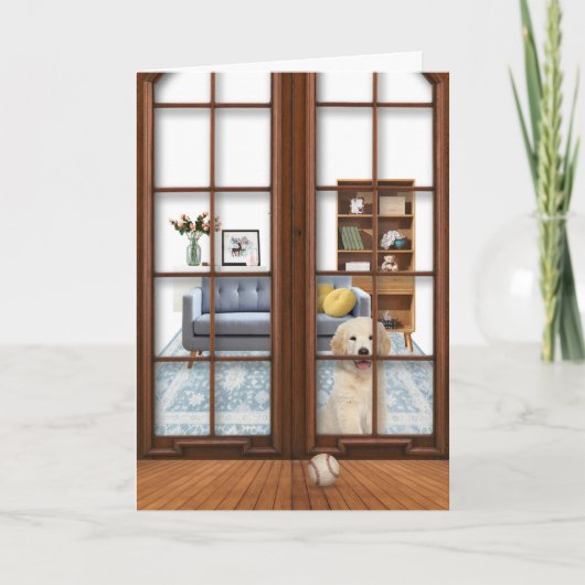 Golden Retriever Puppy Miss You Card Kaart (Voorkant)