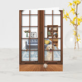 Golden Retriever Puppy Miss You Card Kaart (Gele Bloem)