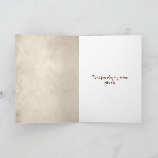 Golden Retriever Puppy Miss You Card Kaart (Binnen)