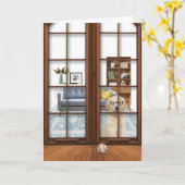 Golden Retriever Puppy Miss You Card Kaart (Gele Bloem)