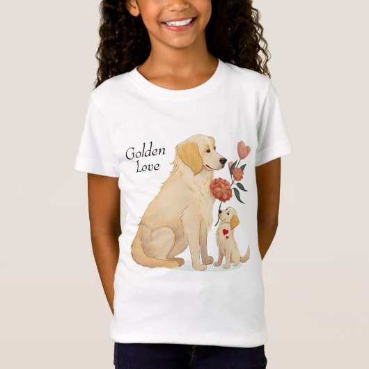 Golden Retriever Puppy Moederdag T-shirt (Voorkant)