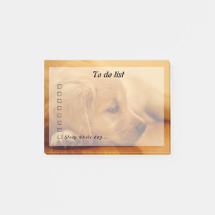 Golden Retriever-puppy om Post-it opmerkingen te m Post-it® Notes