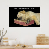 Golden Retriever Puppy op boek Poster (Keuken)