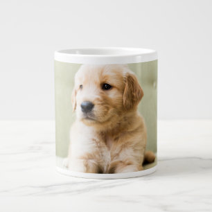 Golden Retriever Puppy op Couch Grote Koffiekop