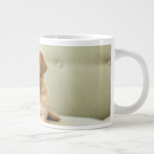 Golden Retriever Puppy op Couch Grote Koffiekop (Rechts)