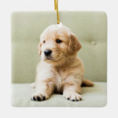 Golden Retriever Puppy op Couch Keramisch Ornament (Voorkant)
