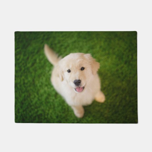 Golden Retriever Puppy op Grass Deurmat (Voorkant)