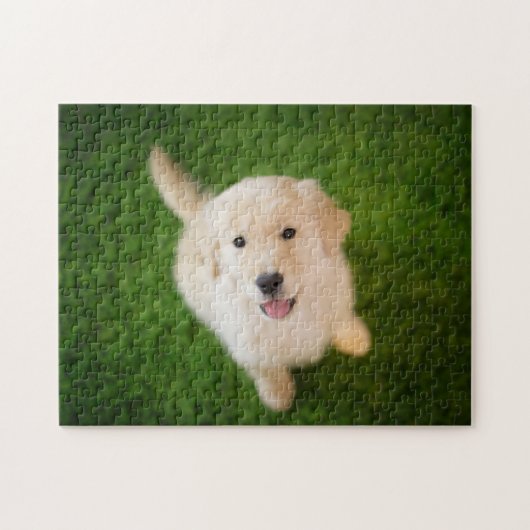 Golden Retriever Puppy op Grass Legpuzzel (Horizontaal)