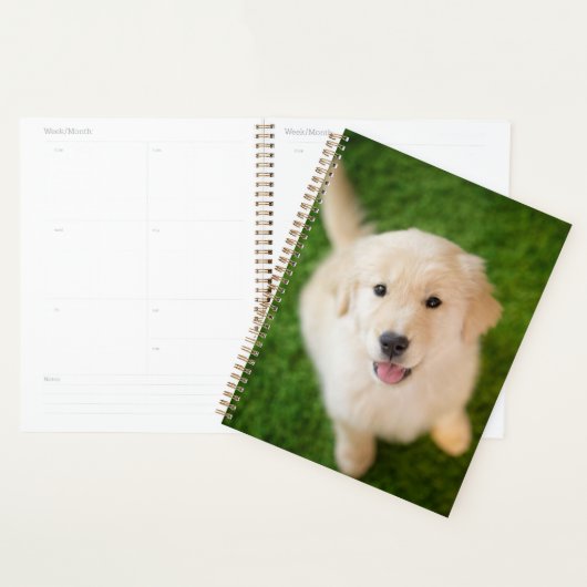 Golden Retriever Puppy op Grass Planner (Display)