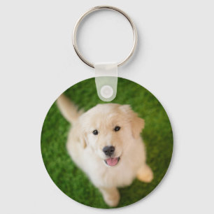 Golden Retriever Puppy op Grass Sleutelhanger
