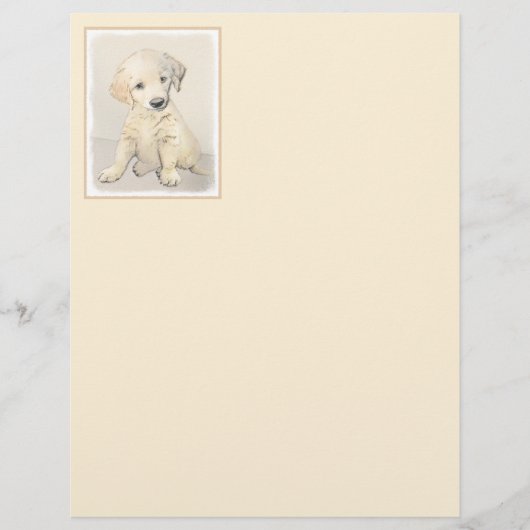 Golden Retriever Puppy Painting - Originele Dog Ar (Voorkant)