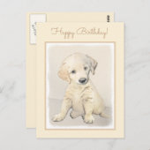 Golden Retriever Puppy Painting - Originele Dog Ar Briefkaart (Voorkant / Achterkant)