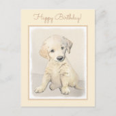 Golden Retriever Puppy Painting - Originele Dog Ar Briefkaart (Voorkant)