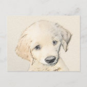 Golden Retriever Puppy Painting - Originele Dog Ar Briefkaart (Voorkant)