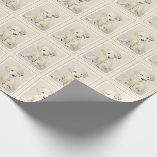 Golden Retriever Puppy Painting - Originele Dog Ar Cadeaupapier (Hoek)