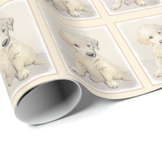 Golden Retriever Puppy Painting - Originele Dog Ar Cadeaupapier (Rol Hoek)