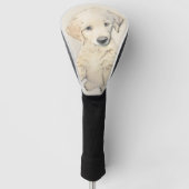 Golden Retriever Puppy Painting - Originele Dog Ar Golfheadcover (Voorkant)
