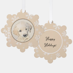 Golden Retriever Puppy Painting - Originele Dog Ar Ornament Kaart