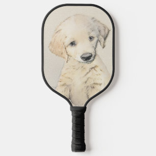 Golden Retriever Puppy Painting - Originele Dog Ar Pickleball Paddle
