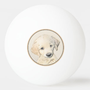 Golden Retriever Puppy Painting - Originele Dog Ar Pingpongbal