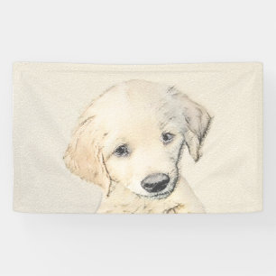 Golden Retriever Puppy Painting - Originele Dog Ar Spandoek
