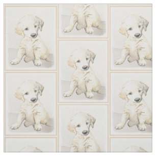 Golden Retriever Puppy Painting - Originele Dog Ar Stof