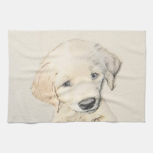 Golden Retriever Puppy Painting - Originele Dog Ar Theedoek