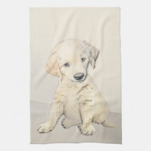 Golden Retriever Puppy Painting - Originele Dog Ar Theedoek