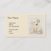 Golden Retriever Puppy Painting - Originele Dog Ar Visitekaartje (Voorkant)