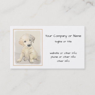 Golden Retriever Puppy Painting - Originele Dog Ar Visitekaartje