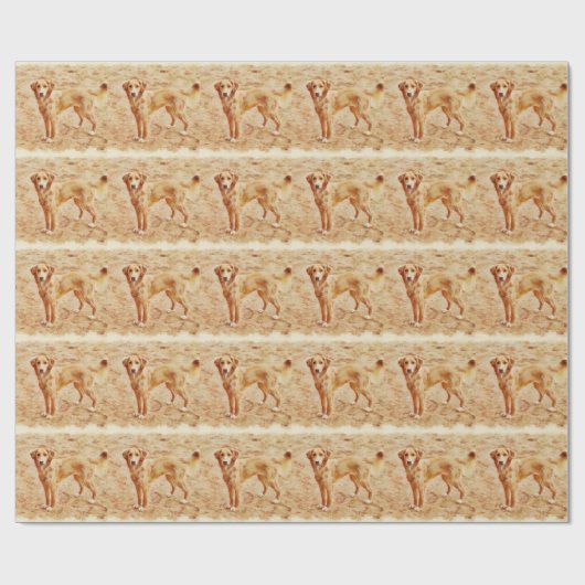 Golden Retriever Puppy Pattern Cadeaupapier (Vlak)