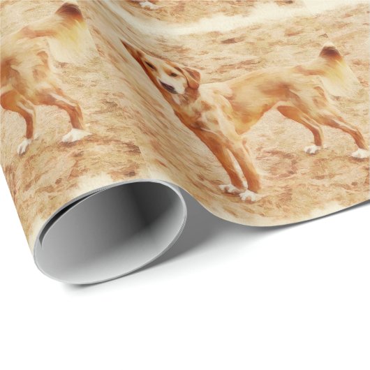 Golden Retriever Puppy Pattern Cadeaupapier (Rol Hoek)