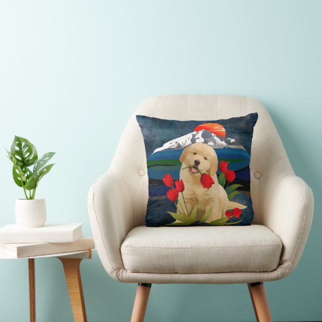 GOLDEN RETRIEVER PUPPY Pillow Kussen (Stoel)