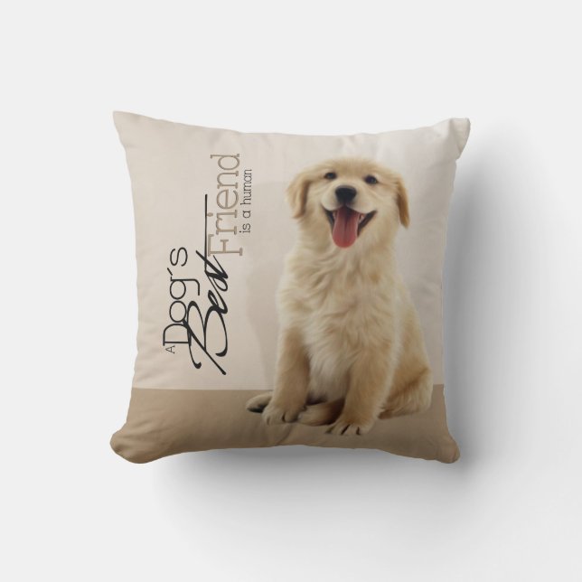 Golden Retriever Puppy Pillow Kussen (Voorkant)