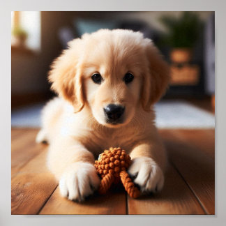 Golden Retriever puppy Poster
