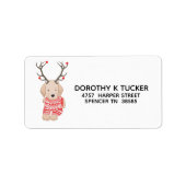 Golden Retriever Puppy Reindeder Antlers Sweater Etiket (Voorkant)