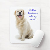 Golden Retriever Puppy Rule My World Mousepad Muismat (Met muis)