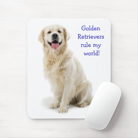 Golden Retriever Puppy Rule My World Mousepad Muismat (Met muis)