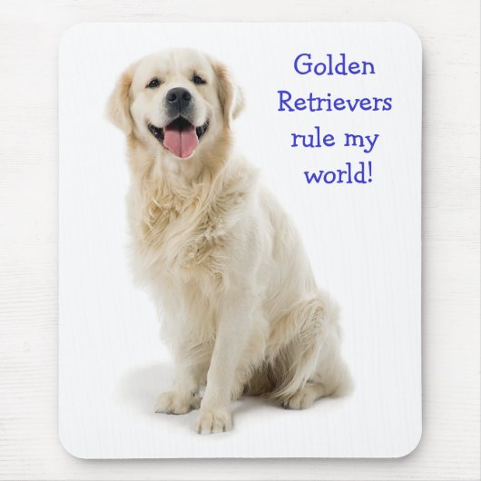 Golden Retriever Puppy Rule My World Mousepad Muismat (Voorkant)