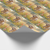 Golden Retriever Puppy Running In a Meadow Cadeaupapier (Hoek)