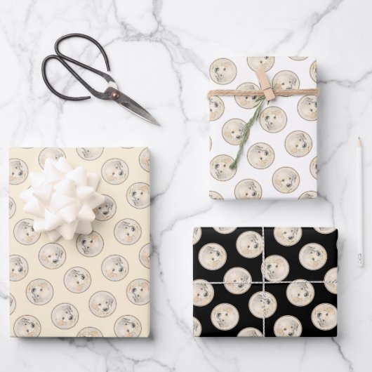 Golden Retriever Puppy Schilderen Originele Hond K Inpakpapier Vel (Voorkant)