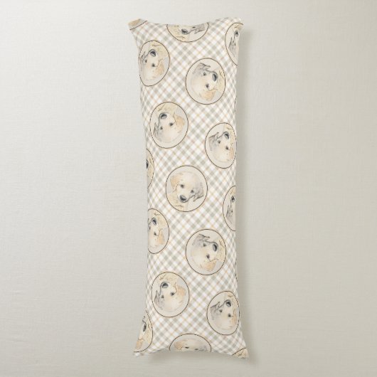 Golden Retriever Puppy Schilderen Originele Hond K Lichaamskussen (Voorkant Verticaal)