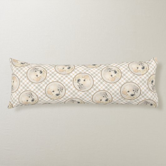 Golden Retriever Puppy Schilderen Originele Hond K Lichaamskussen (Voorkant)