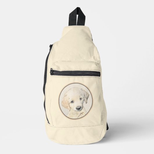 Golden Retriever Puppy Schilderen Originele Hond K Sling Bag (Voorkant)