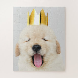 Golden Retriever Puppy Sleepy in Crown Legpuzzel