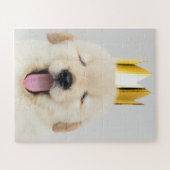 Golden Retriever Puppy Sleepy in Crown Legpuzzel (Horizontaal)